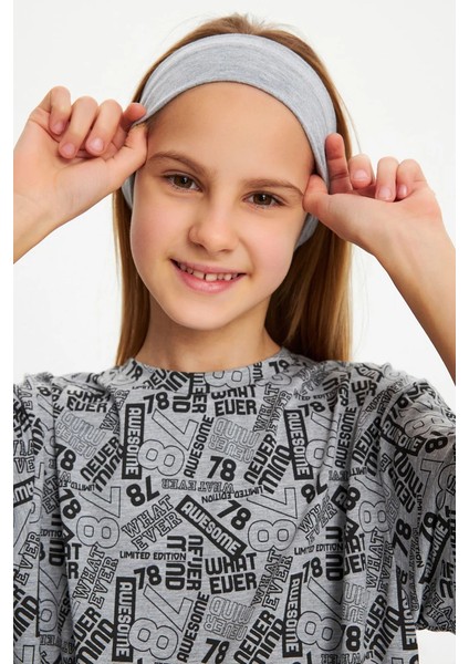 Kız %100 Pamuklu Penye T-Shirt Bandana 2\'li Takım Spor Rahat Best Of Koleksiyonu fırsatları