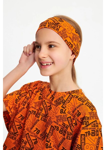 Kız %100 Pamuklu Penye T-Shirt Bandana 2\'li Takım Spor Rahat Best Of Koleksiyonu modelleri