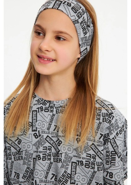Kız %100 Pamuklu Penye T-Shirt Bandana 2\'li Takım Spor Rahat Best Of Koleksiyonu