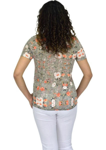 Kadın Kısa Kol Baskılı Bluz BGL-ST04688 fırsatları