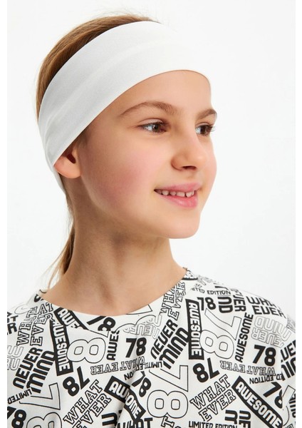 Kız %100 Pamuklu Penye T-Shirt Bandana 2\'li Takım Spor Rahat Best Of Koleksiyonu fırsatları