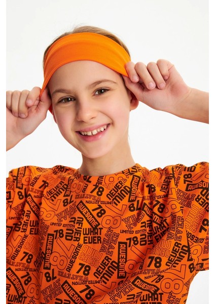 Kız %100 Pamuklu Penye T-Shirt Bandana 2\'li Takım Spor Rahat Best Of Koleksiyonu modelleri