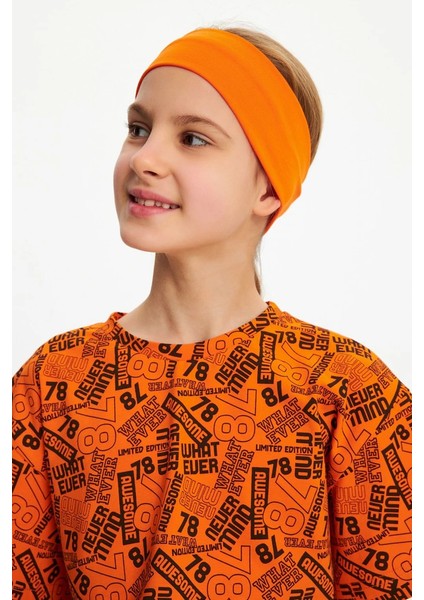 Kız %100 Pamuklu Penye T-Shirt Bandana 2\'li Takım Spor Rahat Best Of Koleksiyonu fırsatları