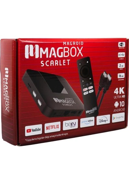 Magbox Magroid Scarlet 16 GB HDD 2 GB Ram 2.4g H313 Cpu Android Tv Box modelleri