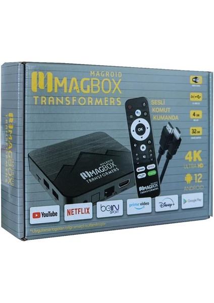 Magbox Magroid Transformers 32 GB HDD 4 GB Ram Bluetooth 5g Wifi Ses Komut Kumandalı Android Tv Box modelleri