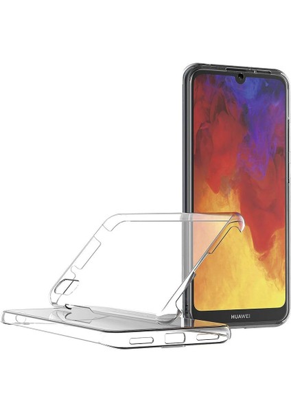 Huawei Y6 2019 Uyumlu Ön Arka 360 Tam Koruma Şeffaf Soft Silikon Kılıf