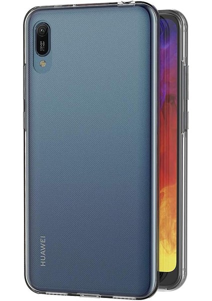 Huawei Y6 2019 Uyumlu Ön Arka 360 Tam Koruma Şeffaf Soft Silikon Kılıf