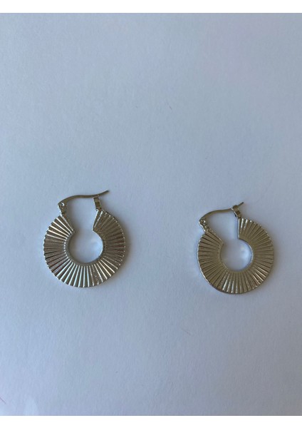 Çizgi Model Modern Gümüş Renkli Halka Küpe indirimleri