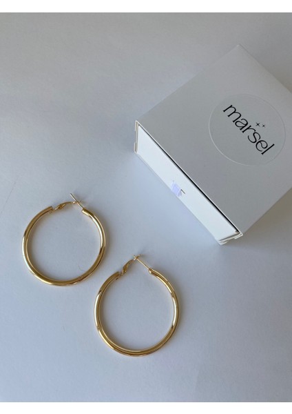 Büyük Halka Gold Kaplama Küpe