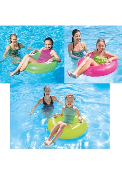Çocuk Simit Şişme Havuz ve Deniz Yüzme Simidi Tutmaçlı Parlak Şişme Simit 76 cm 8 +Yaş M-59258