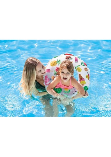 Intex Meyve Baskılı Simit Şişme Havuz ve Deniz Yüzme Simidi Çocuk Can Simidi 3-6 Yaş 51 cm M-59230 fiyatları