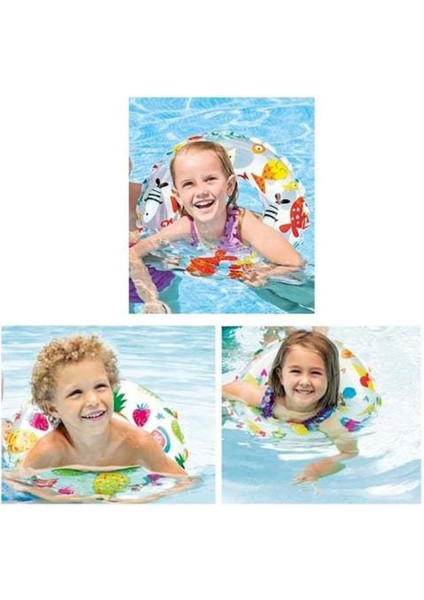 Intex Meyve Baskılı Simit Şişme Havuz ve Deniz Yüzme Simidi Çocuk Can Simidi 3-6 Yaş 51 cm M-59230 fırsatları