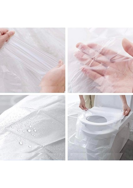 50 Adet Biyobozulur Klozet Kapağı Poşeti Seyahat Tipi Taşınabilir Klozet Kılıfı modelleri