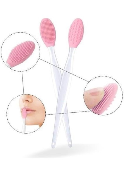 2 Adet Dudak Fırçası Peeling Etkili Gözenek Çift Yönlü