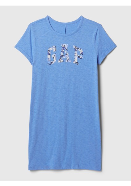 Kadın Mavi Relaxed Gap Logo T-Shirt Elbise fiyatları
