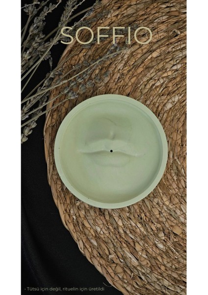Tütsülük, Seramik, El Yapımı, Dekor, Ritüel, Oda Kokusu, Hediyelik Ürün ( Soft Yeşil )