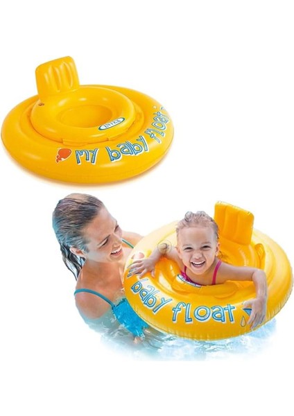 Intex Bebekler Için Oturmalı ve Yaslanmalı Can Simidi Havuz Deniz Simidi 70 cm 6+12 Aylık M-56585