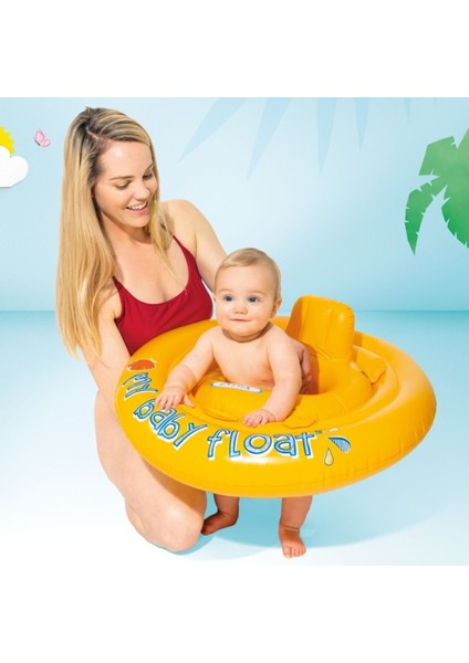 Intex Bebekler Için Oturmalı ve Yaslanmalı Can Simidi Havuz Deniz Simidi 70 cm 6+12 Aylık M-56585