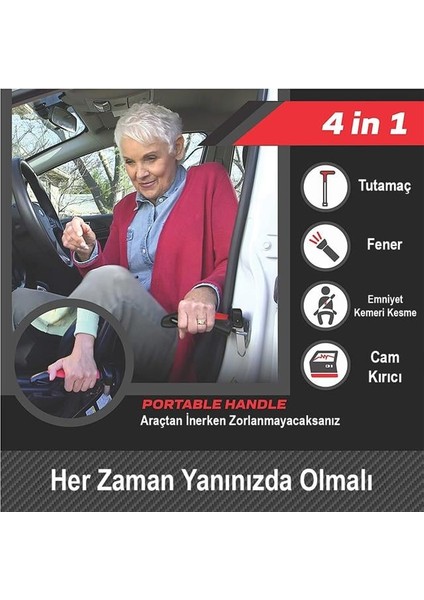 Sunup SN-26713 Araç Iniş Destek Kolu Cam Kırıcı Fener Emniyet Kemeri Kesici Çok Fonksiyonlu fiyatları