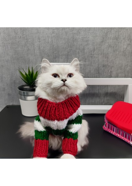 Kedi ve Köpek Için Noel Babalı ve Çizgili Yeni Yıl Kazağı fiyatları