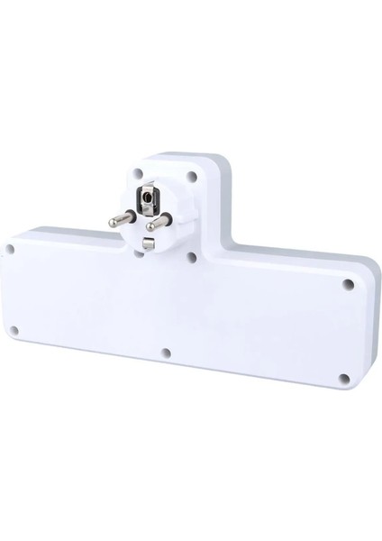 3'lü Termal Akım Korumalı Priz 2500 Watt Çocuk Koruması 3 Usb-1 Type-C Açma Kapama Anahtarı