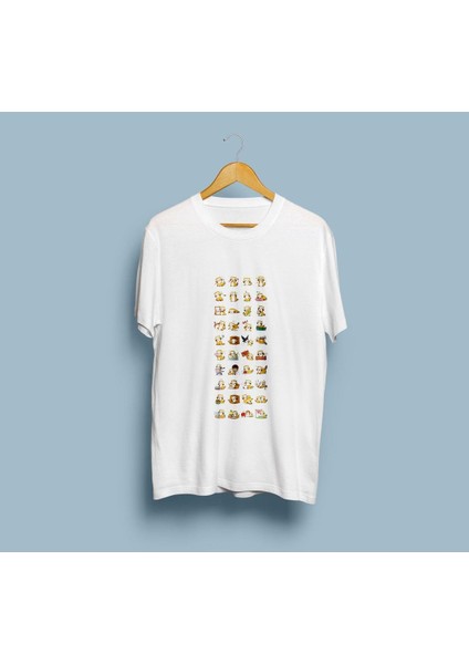 Oversize Tüm Duygusal Modlar Tasarım T-Shirt