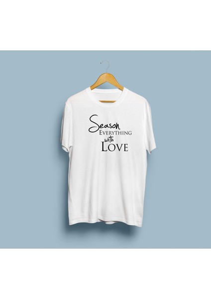 Oversize Herşey Aşk Için Yazılı T-Shirt