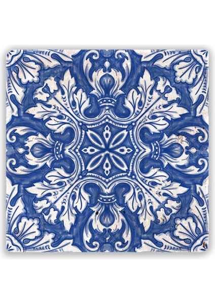 Doğaltaş Baskılı Bardak Altlığı Desen 10 x 10 cm - Stone Coaster