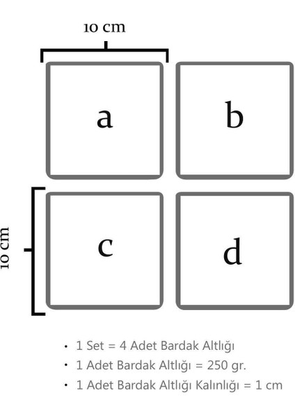 Yeni Yıl Yılbaşı Baskılı Doğal Taş Bardak Altlığı 4'lü Set Tile - Coaster Set fırsatları