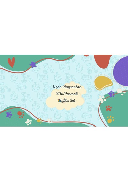 2 Set - 20 Parça Hacivat Karagöz ve Uçan Hayvanlar Parmak Kukla T224 T222 1 Adet