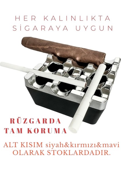Elite Krom & Renkli Yanmaz Plastik Izgara Küllük 1 Adet