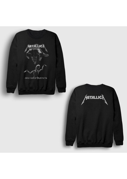 Unisex Siyah Master Of Puppets V3 Metallica Sırt Baskılı Sweatshirt