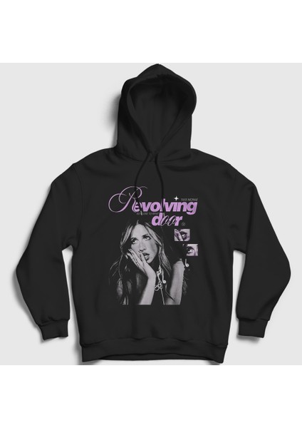 Unisex Siyah Revolving Door Tate Mcrae Kapüşonlu Sweatshirt