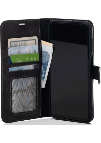 Siyah Infinix Hot 30I Hakiki Deri Cüzdan Kılıf Kapaklı Mıknatıslı Kartlık Bölmeli Cüzdanlı Stand Özellikli fiyatları