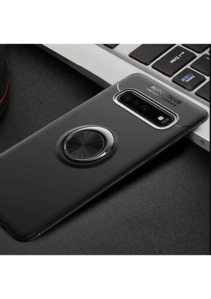 Samsung Galaxy S10 Plus Kılıf Siyah-Siyah Draco Yüzüklü Silikon Orijinal Esnek Ince Geliştirilmiş Dayanıklı Darbe Karşıtı Koruyucu Yeni Nesil Tasarım (Samsung Galaxy S10 Plus, Siyah-Siyah)