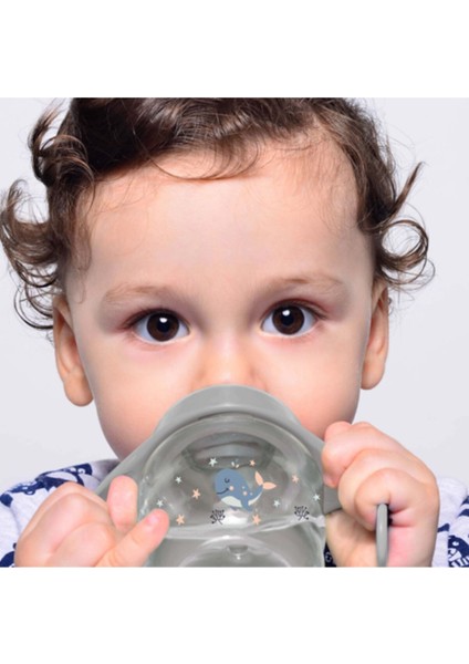 Damlatmayan Alıştırma Bardağı 250 ml – 6 Ay+ Bebekler için BPA’sız, Dayanıklı Silikon Uç ve Ergonomik Sap