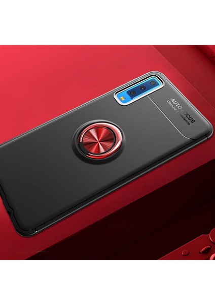 Samsung Galaxy A7 2018 Kılıf Siyah-Kırmızı Draco Yüzüklü Silikon Orijinal Esnek Ince Geliştirilmiş Dayanıklı Darbe Karşıtı Koruyucu Yeni Nesil Tasarım (Samsung Galaxy A7 2018, Siyah-Kırmızı)