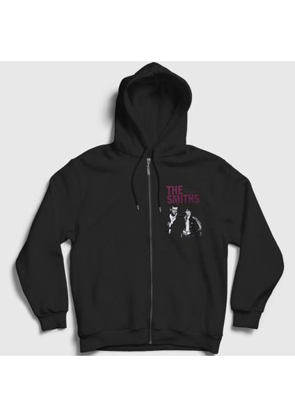 Unisex Siyah Poster Müzik The Smiths Fermuarlı Kapüşonlu Sweatshirt