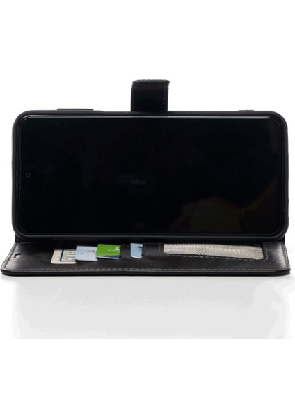 Siyah Tecno Pova 6 Pro Hakiki Deri Cüzdan Kılıf Kapaklı Mıknatıslı Kartlık Bölmeli Cüzdanlı Stand Özellikli