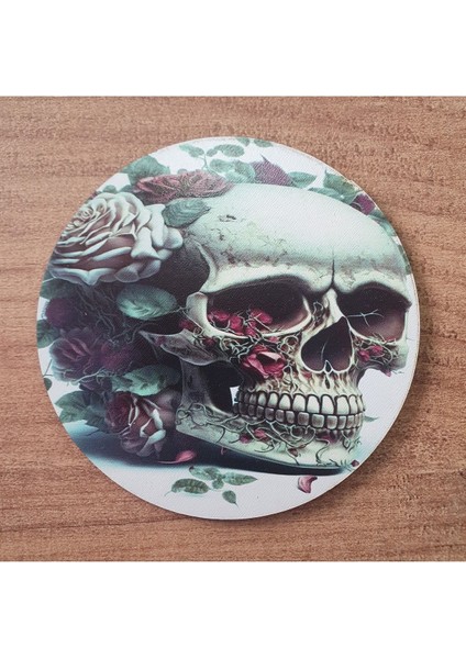 Elite Skull Kurukafa Ahşap Bardak Altlığı (6 Adet) 1 Adet