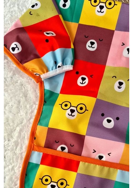 Elite Colour Bear Desenli 2'li Paket Uzun ve Kısa Kol Aktivite ve Mama Önlüğü 6- 24 Ay 1 Adet fırsatları