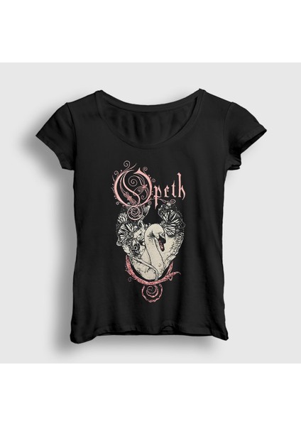 Kadın Siyah Swan Opeth T-Shirt