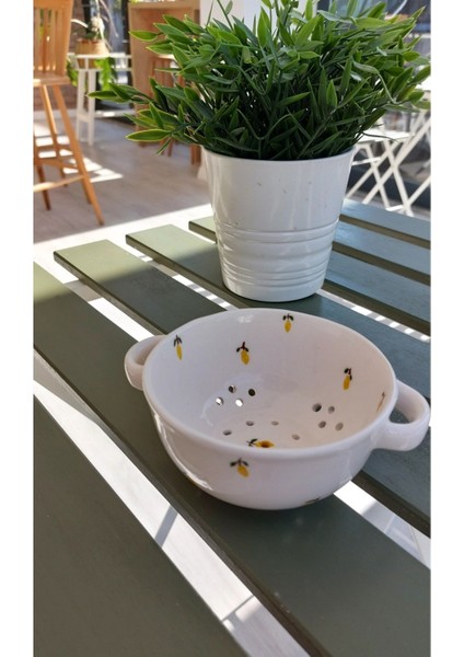 Elite Seramik Süzgeç El Emeği Süzgeç Sunumluk Handmade Ceramic 1 Adet