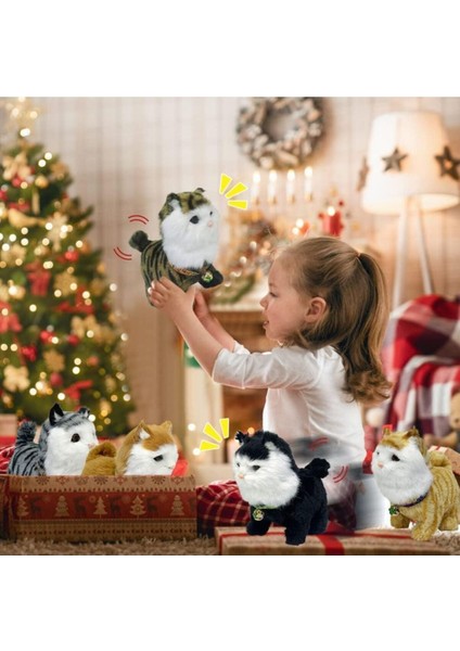 Elite Pilli Kedi Elektronik Evcil Hayvanlar, Peluş Oyuncak Kedi Koşuyor Etkileşimli Peluş Oyuncak 1 Adet modelleri