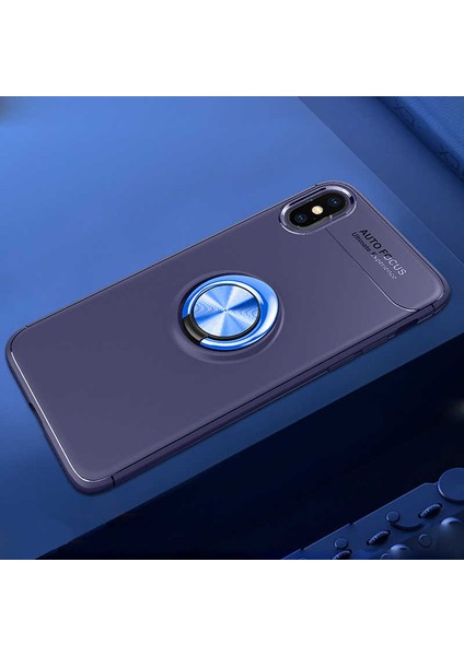 Apple iPhone x Kılıf Lacivert-Mavi Draco Yüzüklü Silikon Orijinal Esnek Ince Geliştirilmiş Dayanıklı Darbe Karşıtı Koruyucu Yeni Nesil Tasarım (Apple iPhone X, Lacivert-Mavi)