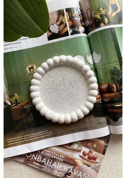 Elite Desenli Bubble Dekoratif Tabak, Takı Tabağı, Bardak Altlığı 14 cm 1 Adet