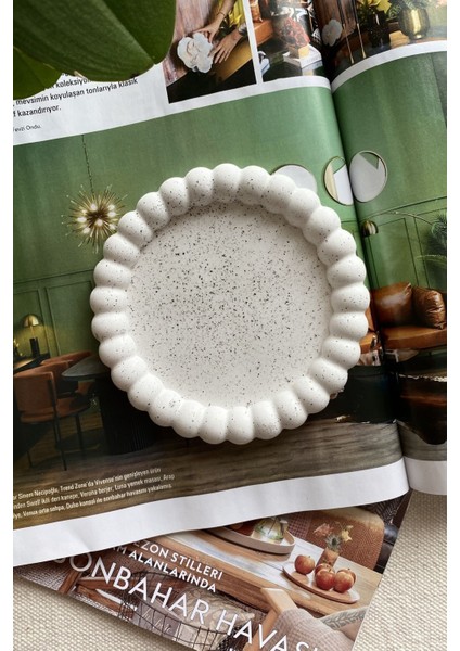 Elite Desenli Bubble Dekoratif Tabak, Takı Tabağı, Bardak Altlığı 14 cm 1 Adet