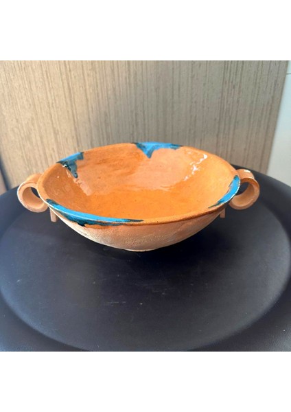 Elite El Yapımı Stoneware Çift Kulplu Dekoratif Kase - Anneler Günü Hediyesi 1 Adet