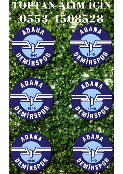Elite Adanademirspor Logolu, Ahşap Dekoratif Desenli 10 cm Bardak Altlığı 6'lı Takım 1 Adet