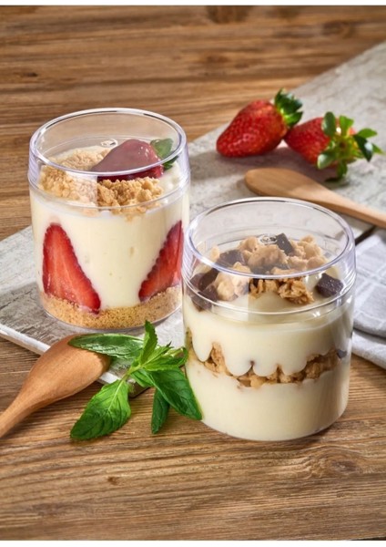 Elite Kristal Silindir Kapaklı Mika Kavanoz Kase Sunum Kasesi Magnolya Kabı 300CC 10 Adet 1 Adet fiyatları